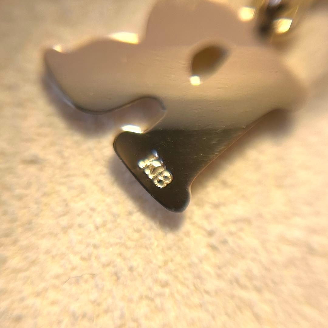 新品 未使用 K18YG イニシャル アルファベット ペンダント トップ R