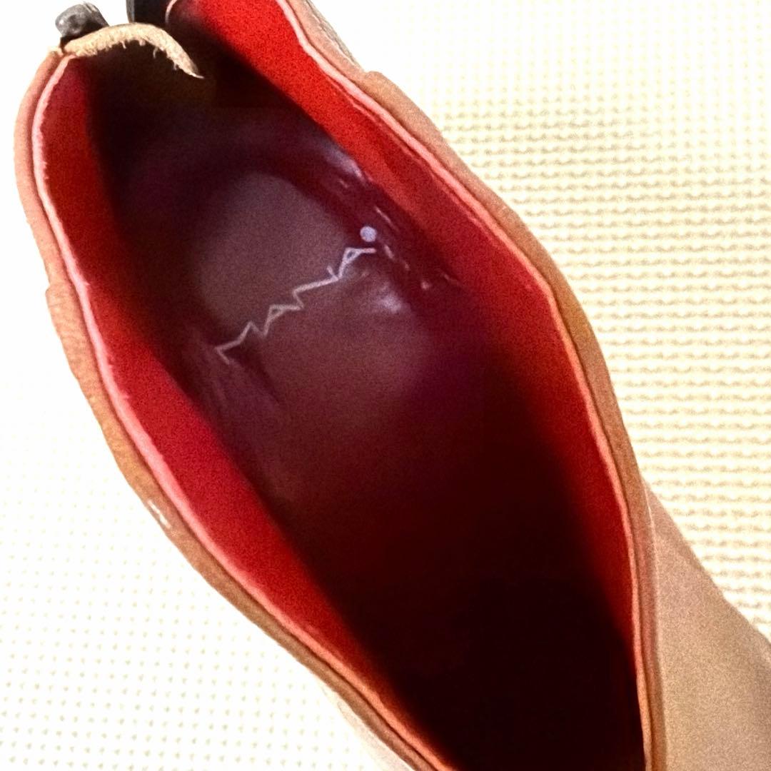 【未使用級】MANA マナ ショートブーツ チャンキーブーツ バックジップ 38