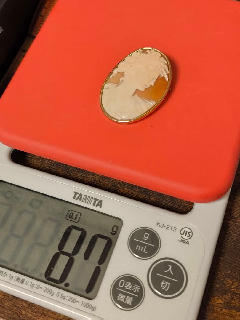 イタリア製 カメオ 14K 585 金 ゴールド ブローチ ペンダントトップ