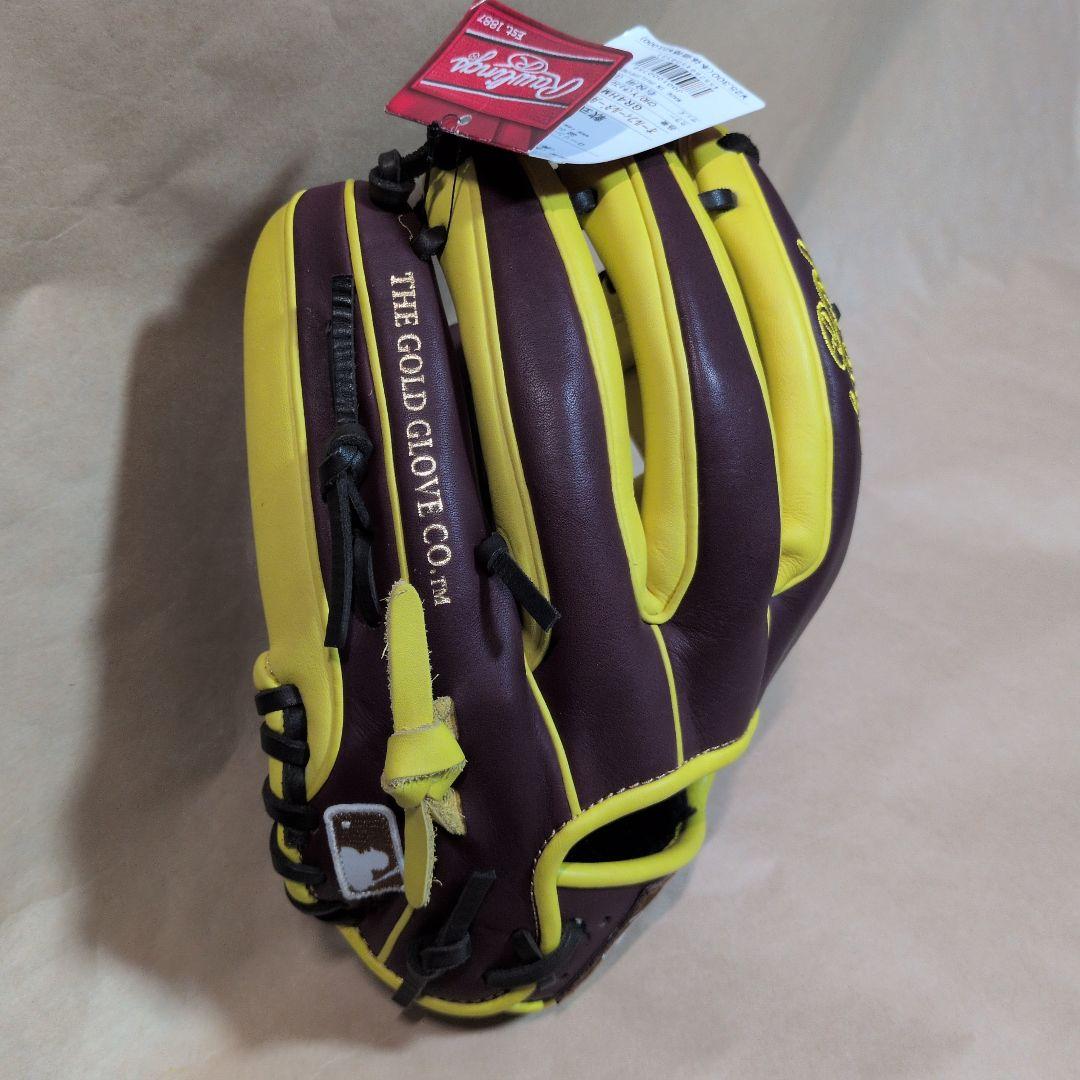 ローリングス:軟式用グラブ:右投げ:一般大人用:チョコ/イエロー:11.5インチ