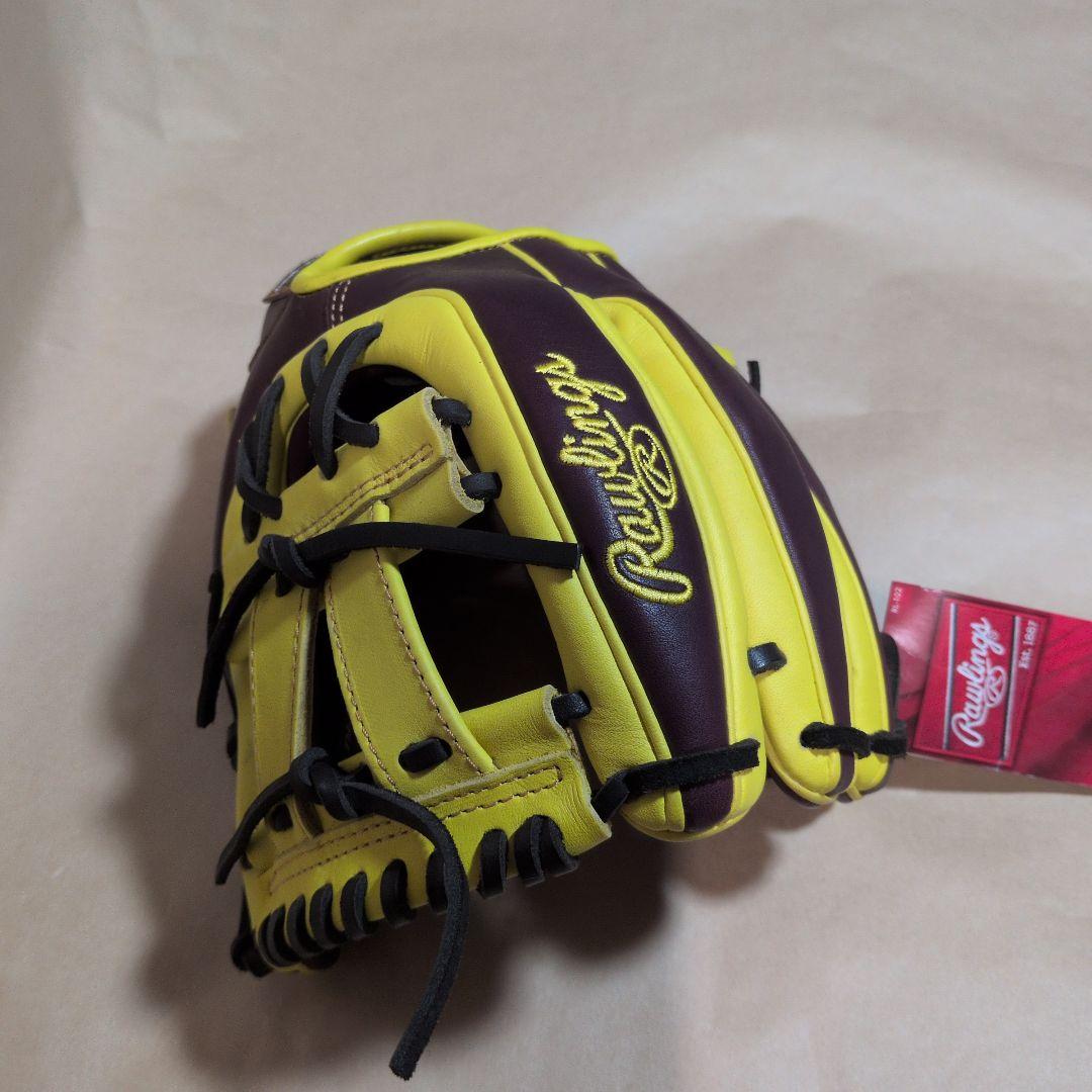 ローリングス:軟式用グラブ:右投げ:一般大人用:チョコ/イエロー:11.5インチ