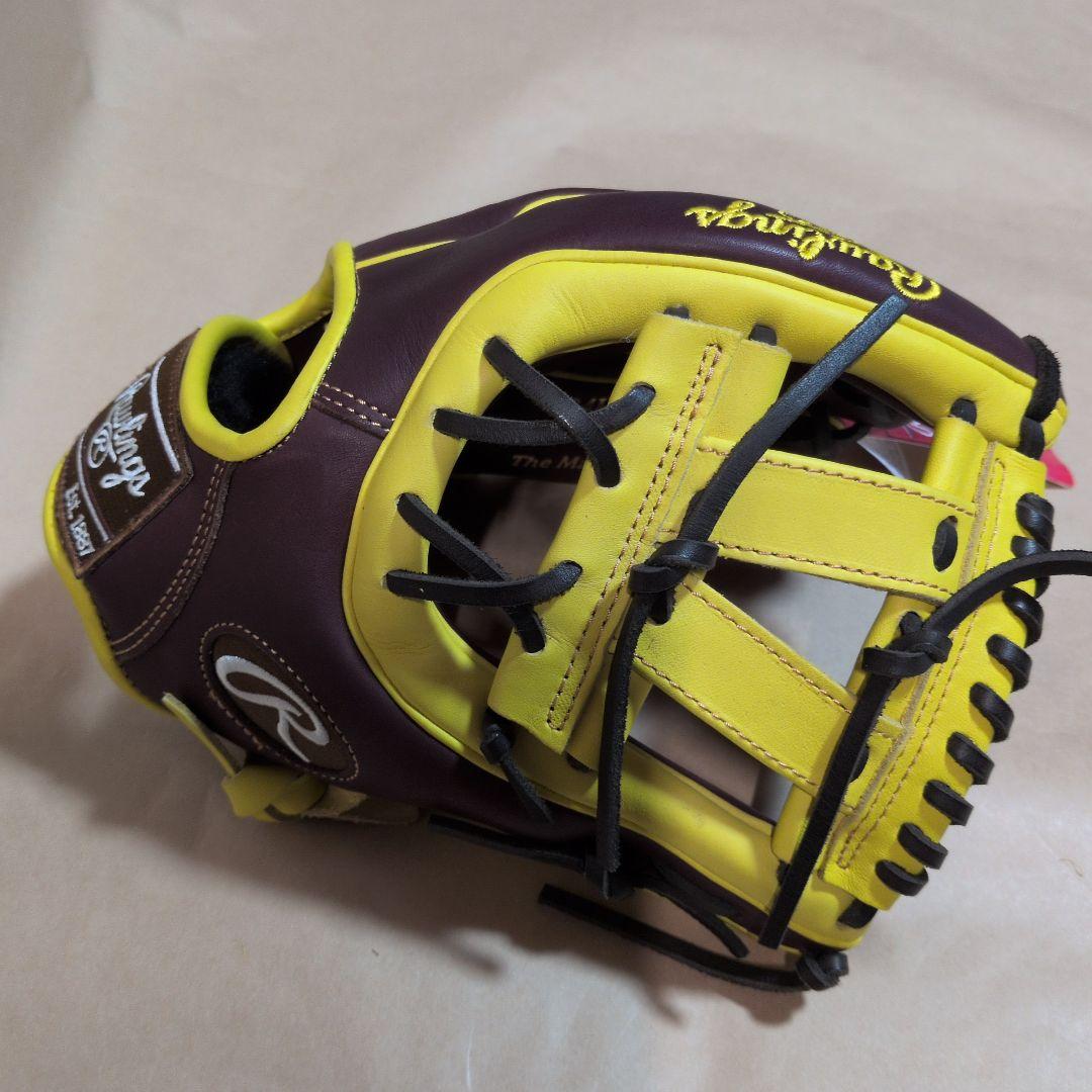 ローリングス:軟式用グラブ:右投げ:一般大人用:チョコ/イエロー:11.5インチ
