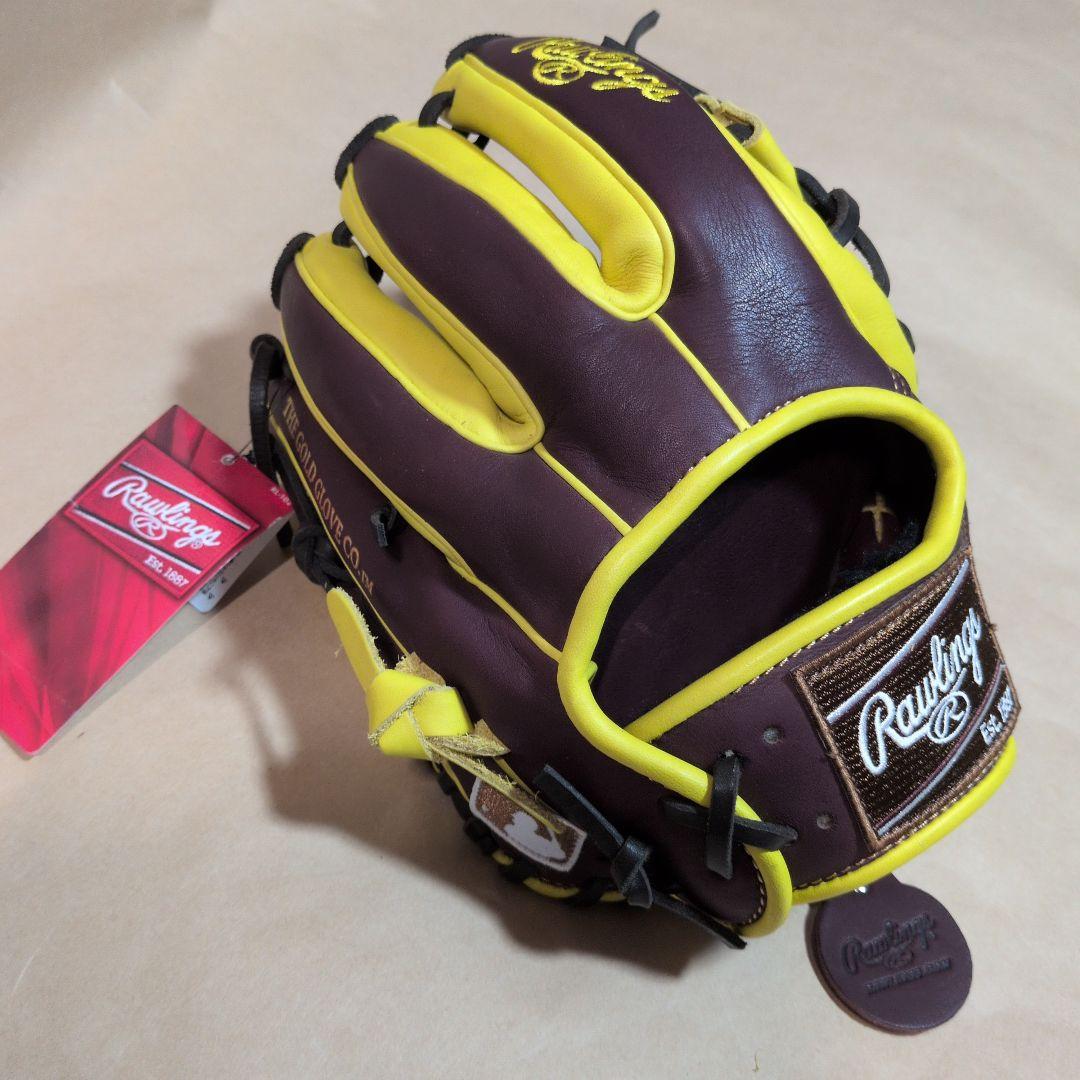 ローリングス:軟式用グラブ:右投げ:一般大人用:チョコ/イエロー:11.5インチ