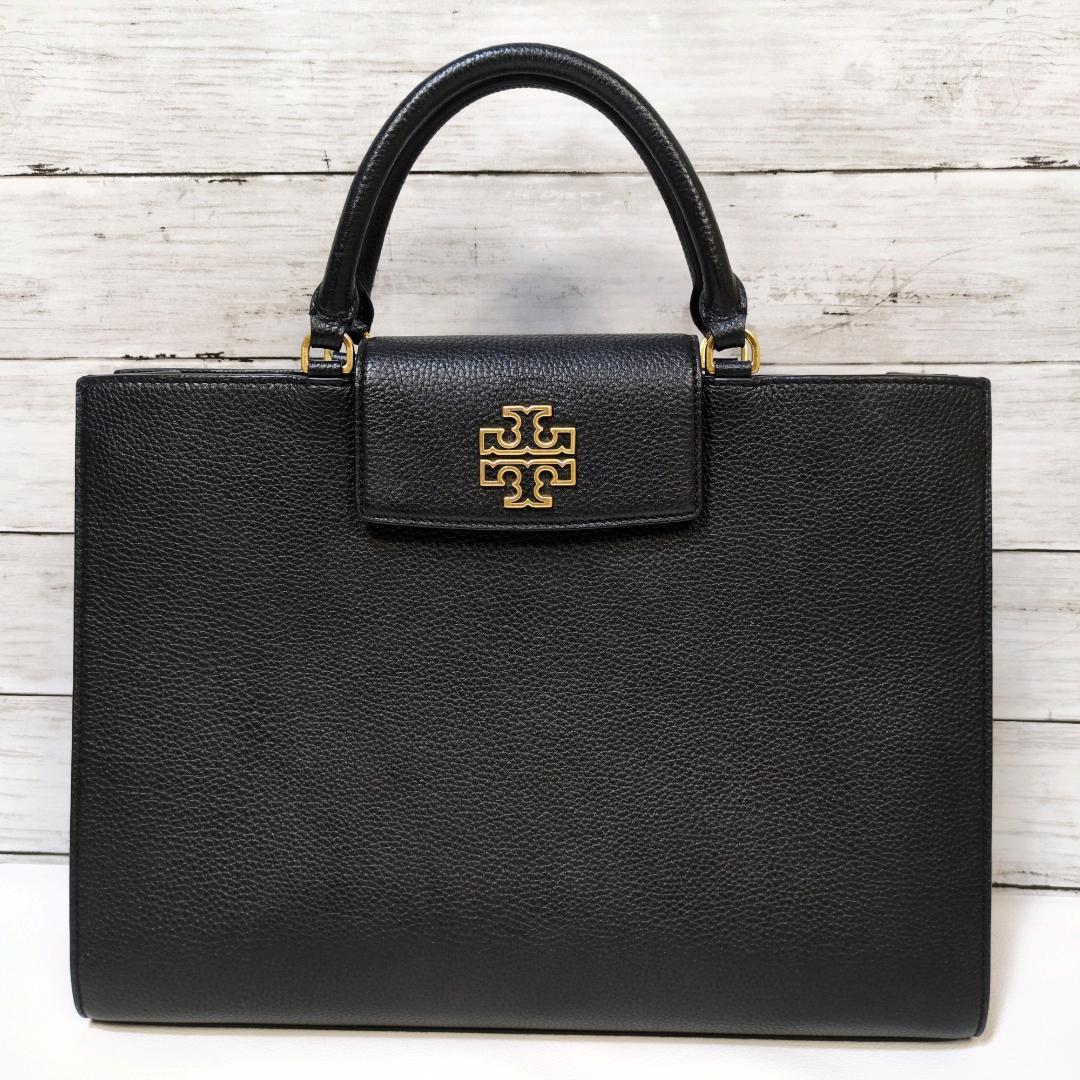 美品 トリーバーチ ビジネスバッグ 2way ゴールド A4 自立 サッチェル