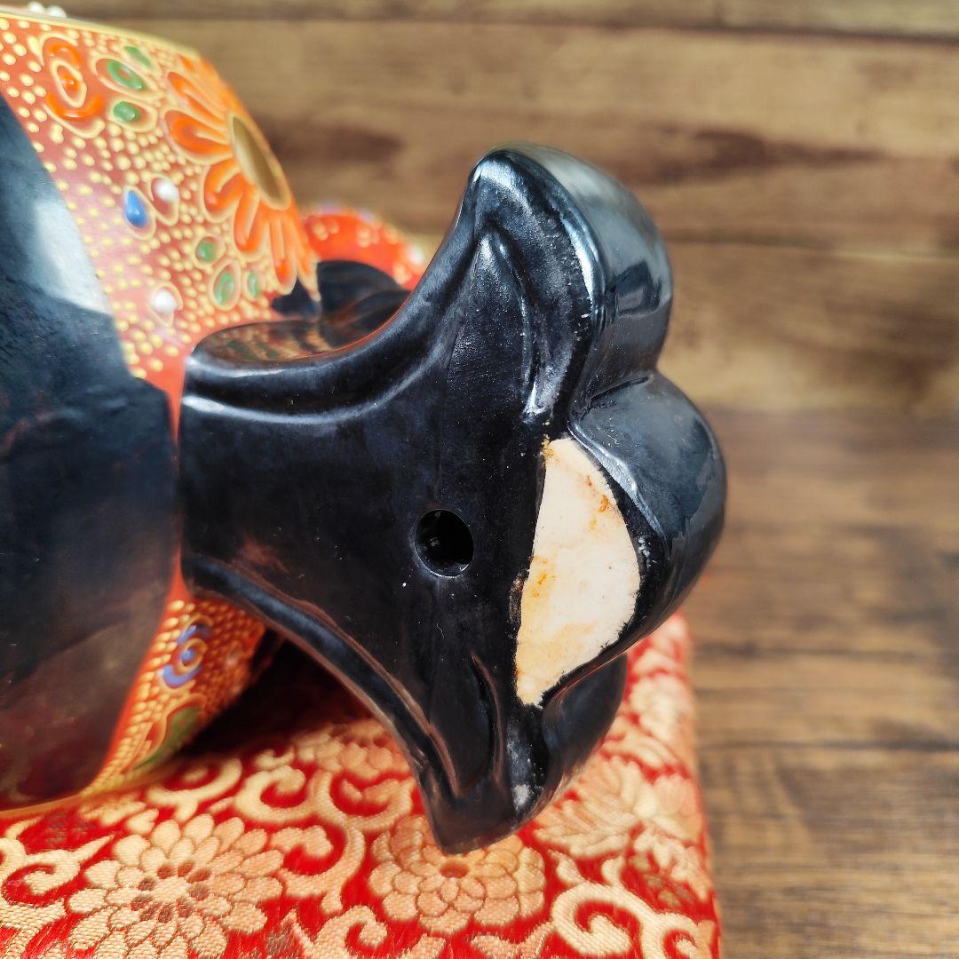 九谷焼 打ち出の小槌乗り 大黒様・盛（高さ27cm）