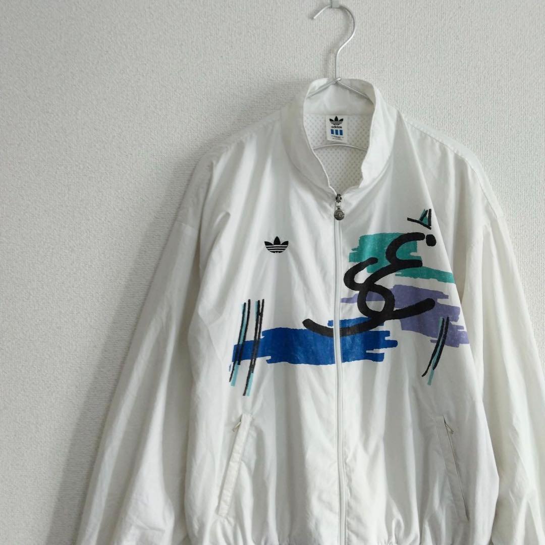 アディダス　ヴィンテージ ステファンエドバーグモデル ナイロンジャケット 80s