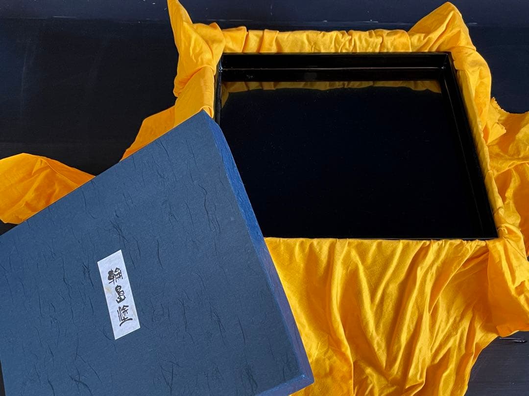 「母」 輪島塗 真塗 四方膳 5客 共箱 共布 懐石膳 茶懐石 茶道具 (E)