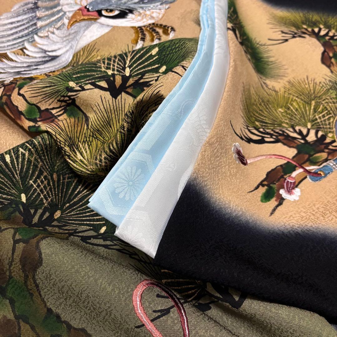 @様【新品】日本製 総刺繍 正絹 一本松 襦袢付 祝い箱付 お宮参り 産着