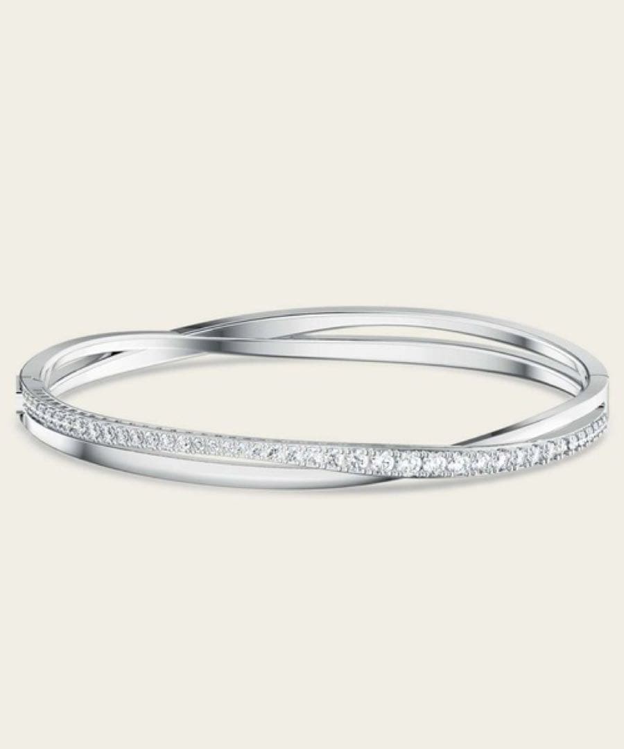 【公式】【スワロフスキー】Hyperbola バングル, ホワイト, ロジウム