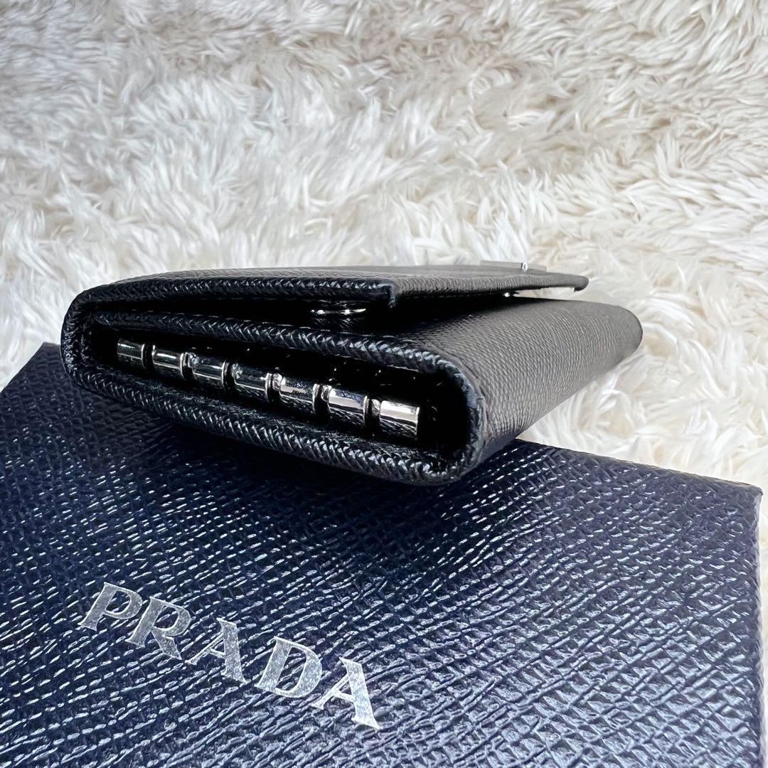 【美品】 PRADA 6連キーケース サフィアーノ レザー 三角ロゴ