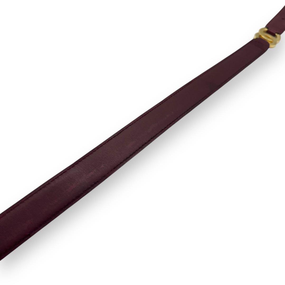 美品■シャネル　２連　ココマーク　ウエストベルト　ボルドー　ゴールド金具