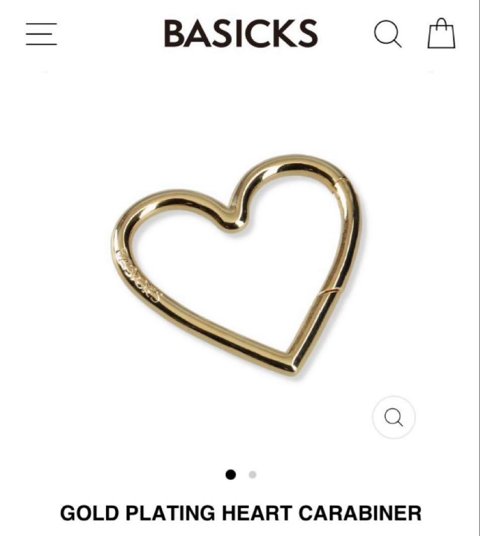 【新品】BASICS GOLD PLATING HEART CARABINER