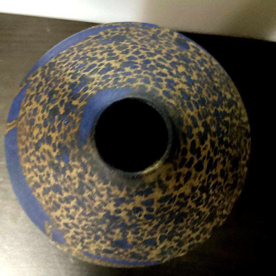 日本芸術院会員　森野泰明　花瓶　滄碧　共箱　栞付き