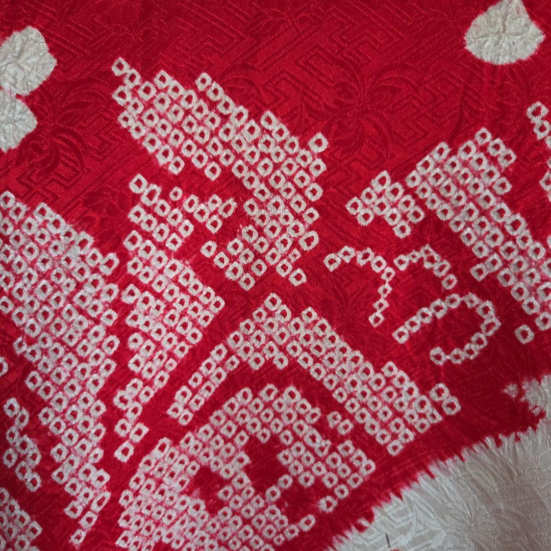 たぬ吉　　正絹　女の子お祝い着物　長襦袢付き　産着　七五三　絞り　逸品