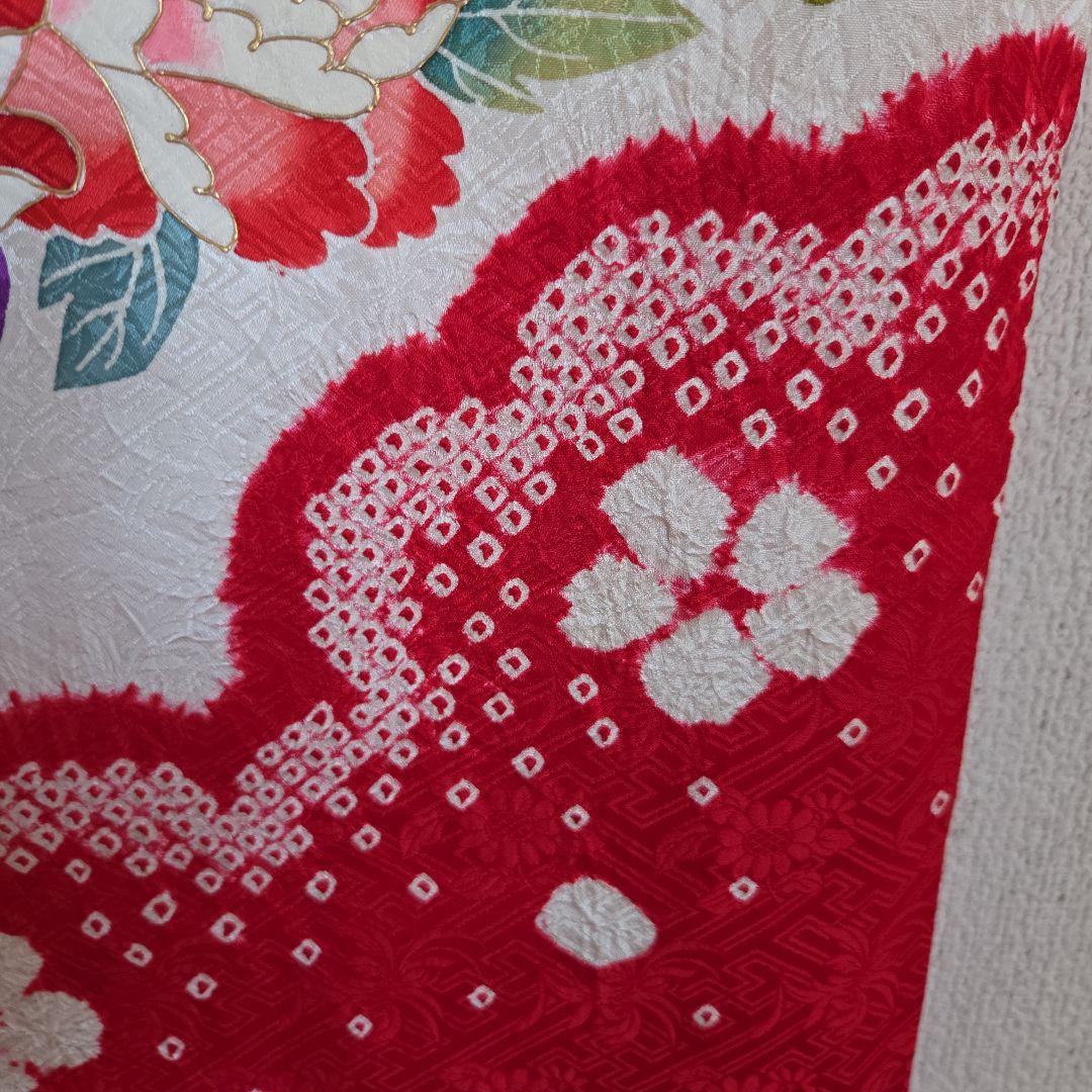 たぬ吉　　正絹　女の子お祝い着物　長襦袢付き　産着　七五三　絞り　逸品