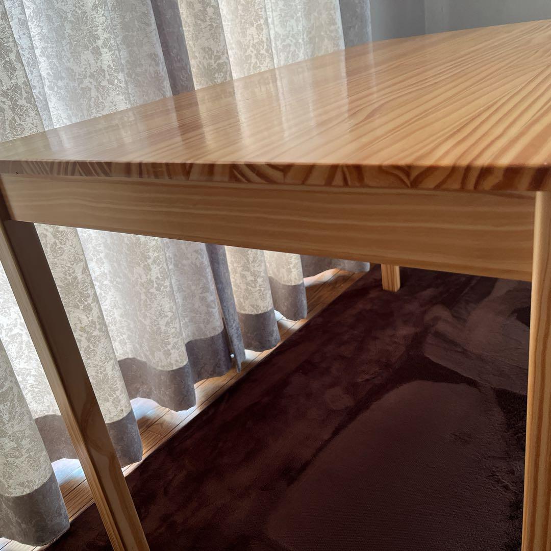 ワイド 118cm】パイン 無垢材 ダイニングテーブル ナチュラル