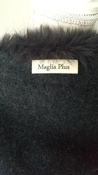☆Maglia Plus　ファー付き ウールベスト ダークグレー