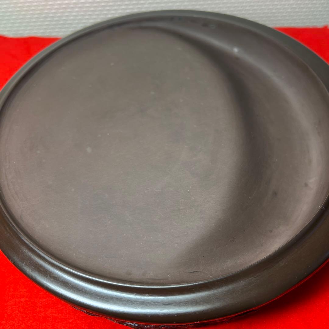 ⭕️赤間硯大型日月硯　2.3kg超　美品　共桐箱付　昭竜山　下井百合昭