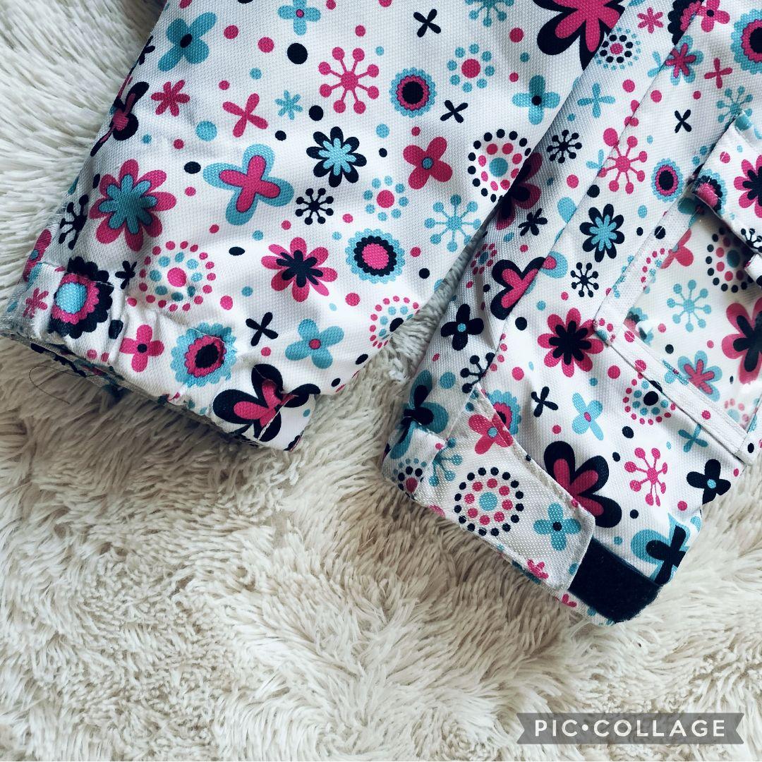 極美品♡Phenix スキーウェア 160 150女の子 花柄 結晶 白×水色