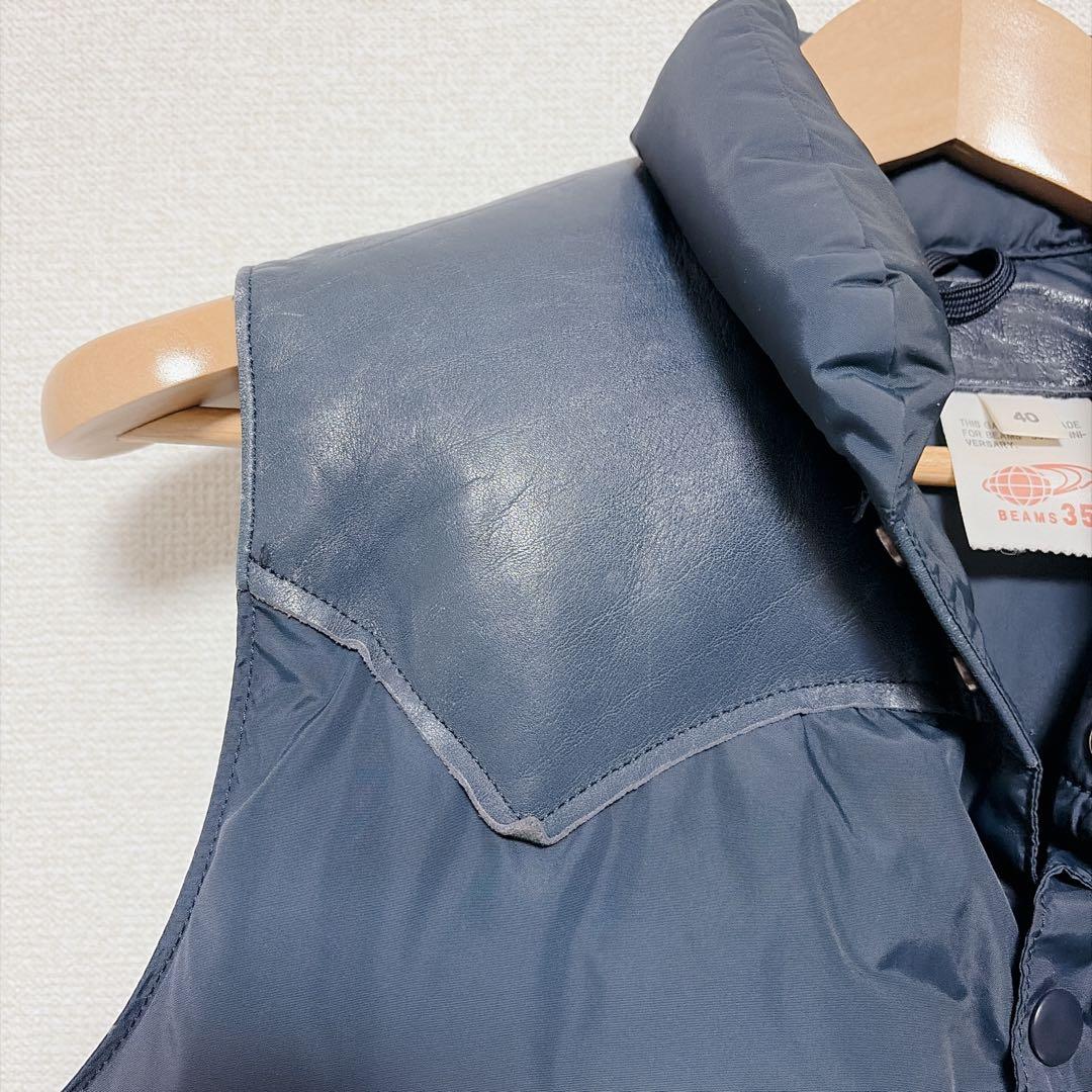 ロッキーマウンテン BEAMS 35周年 日本製 レザーヨーク ダウンベスト40