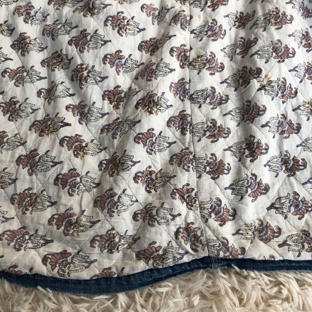 BLUE BLUEデニムカバーオール　裏キルティングデニムジャケットブルーブルー