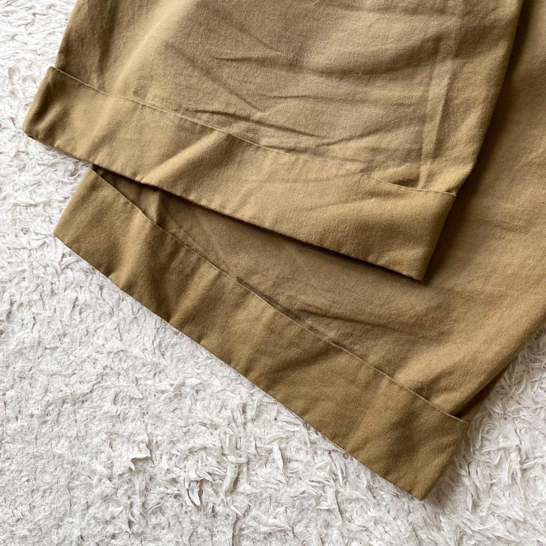 美品 MHL クロップドコットントラウザーズ 3 ブラウン