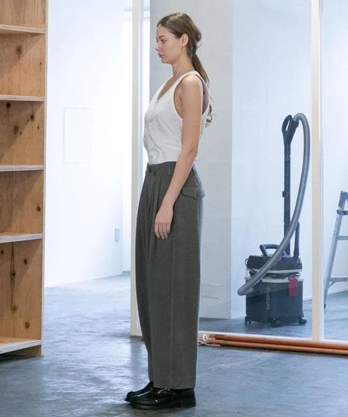 パンツ my beautiful landlet TUCK WIDE PANTS