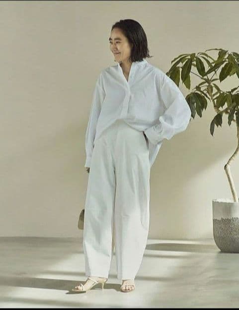 【AYAKANEKO×L'ESSAGE】コクーンパンツ ホワイト　白　金子綾