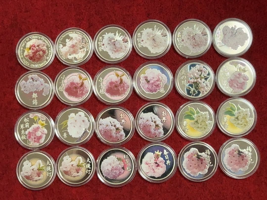 桜の通り抜け プルーフ貨幣セット内の銀メダル 24枚セット スターリングシルバー
