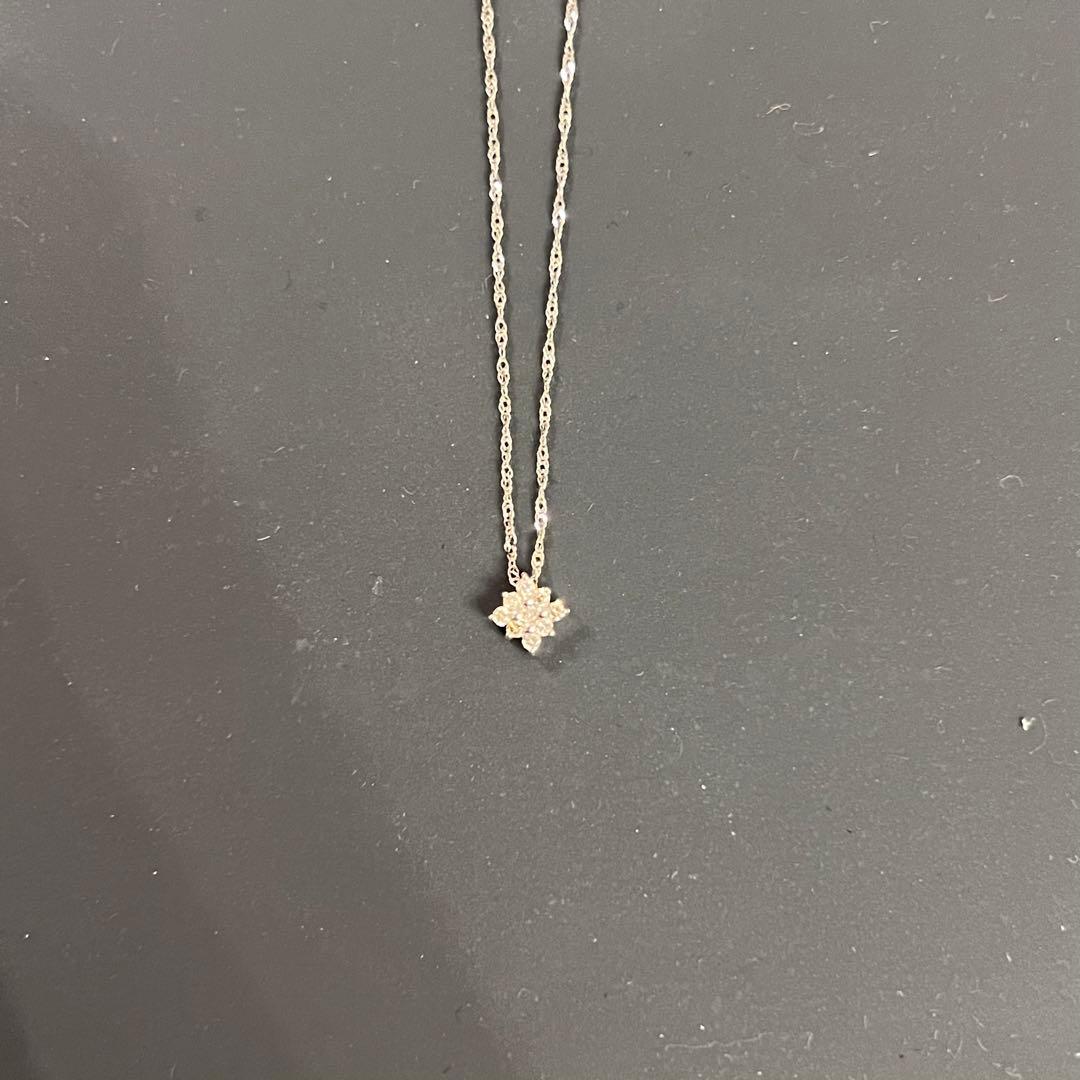 ＊美品＊K18WG 0.1ctダイヤモンドネックレス