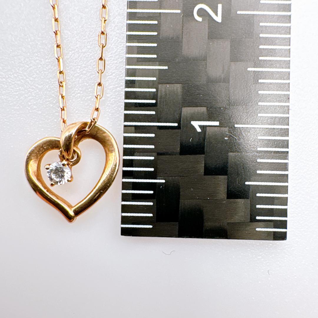 う*ん様 【4℃】K10PG ハートモチーフ ダイヤモンド ネックレス 40cm