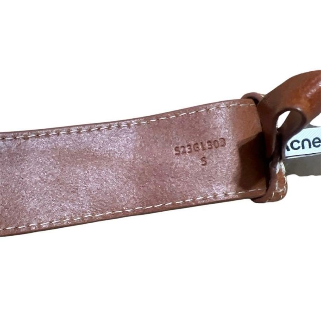 acne studios コニャックブラウン カメオバックル レザー　ベルト