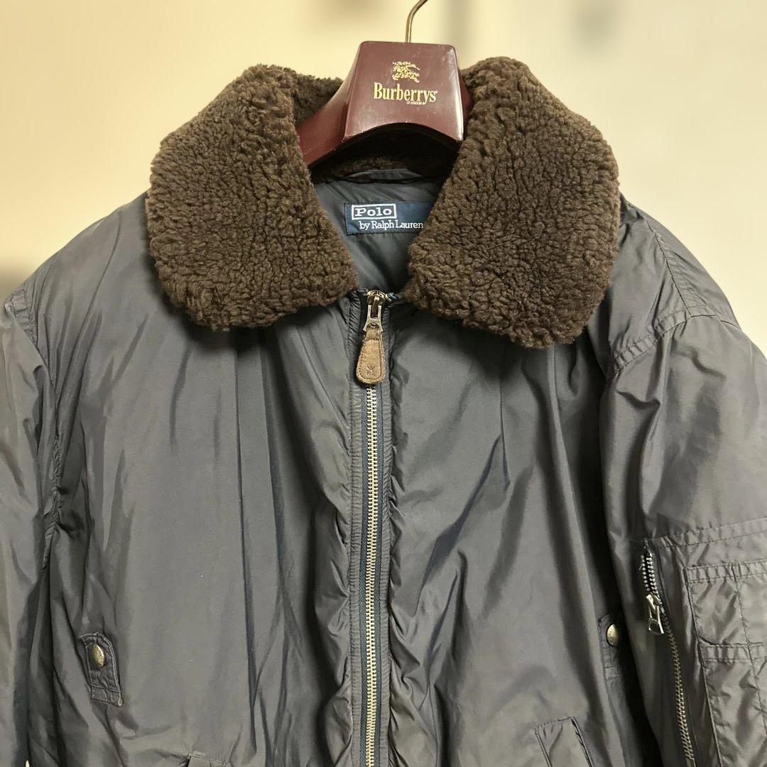 Polo by Ralph Lauren ボア襟 フライトダウン　ネイビー 古着
