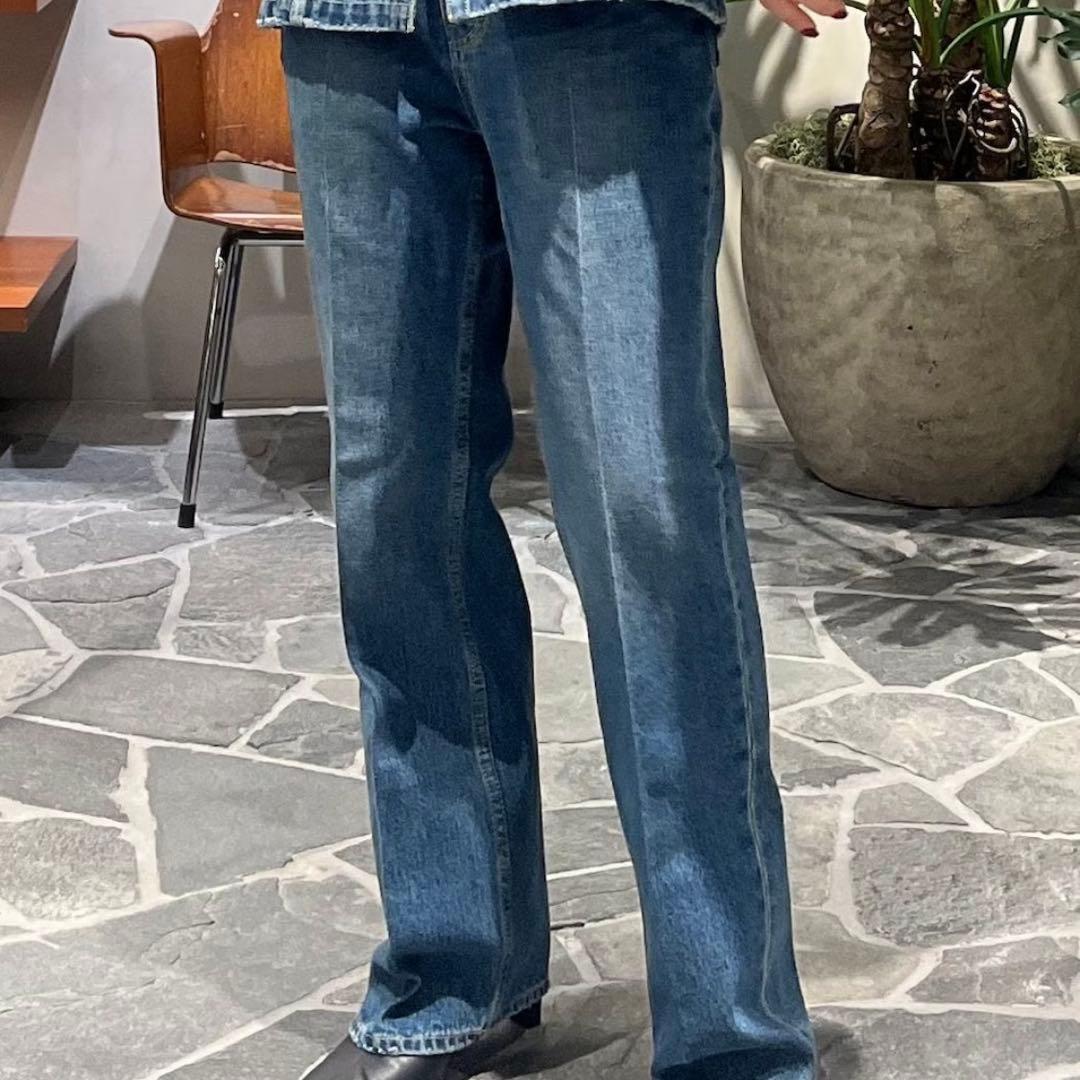 アダムエロペ フロント ホック デニム ブラウス＆パンツ セットアップ 2025