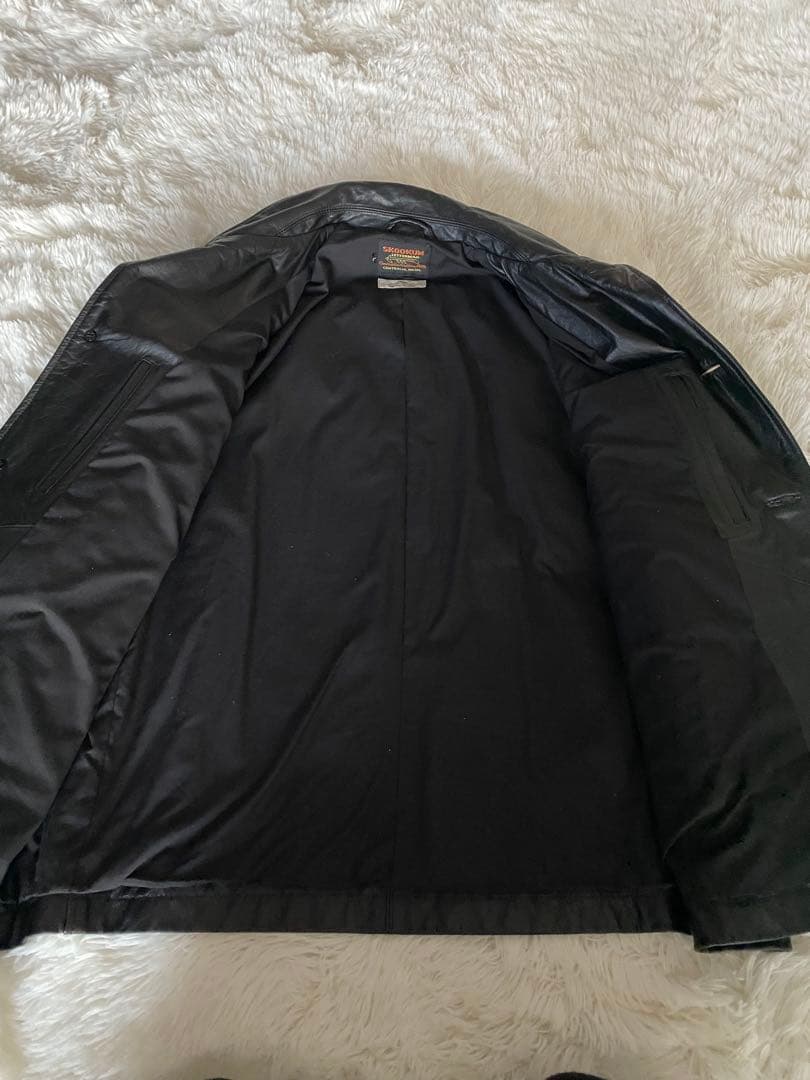 SKOOKUM / スクーカム 別注 バッファローレザー カバーオール　茶芯