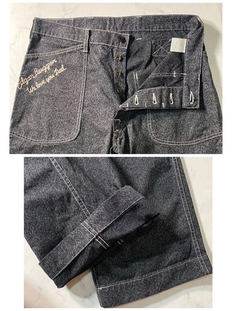 【美品】ウィアード　ベイカーパンツ　ブラックシャンブレー　ごま塩　シンチバック