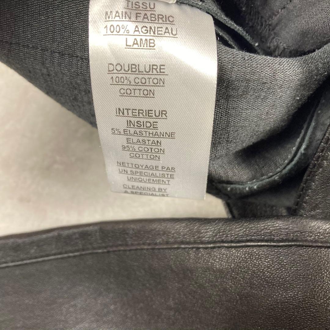 美品　BALMAIN バルマン　ラムレザー　パンツ　38 ブラック　BLACK