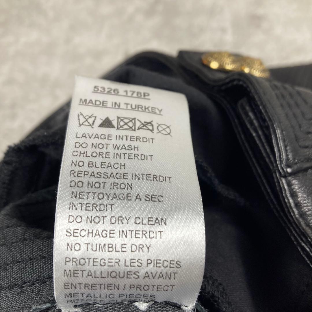 美品　BALMAIN バルマン　ラムレザー　パンツ　38 ブラック　BLACK