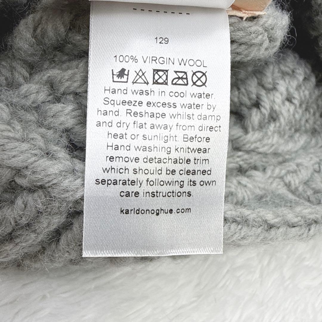 未使用 KARL DONOGHUE ニットキャップ 英国製 ウール ラム ポンポ