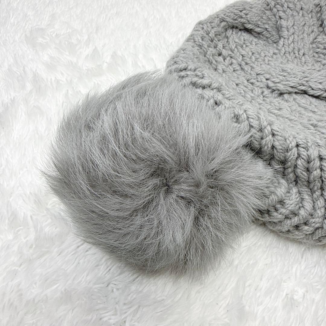 未使用 KARL DONOGHUE ニットキャップ 英国製 ウール ラム ポンポ