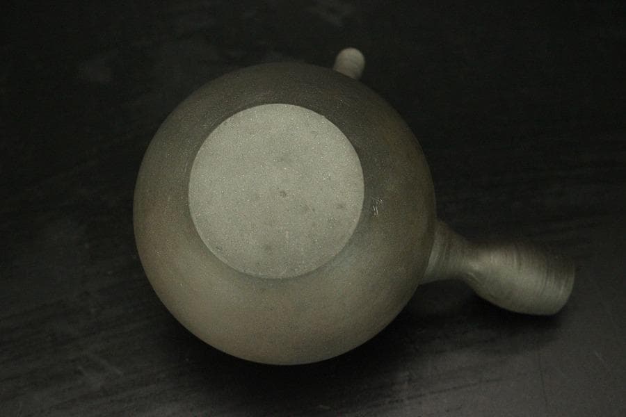 笠間焼 名工 黒田隆 作 特級 急須 焼締 横手 未使用(A455)