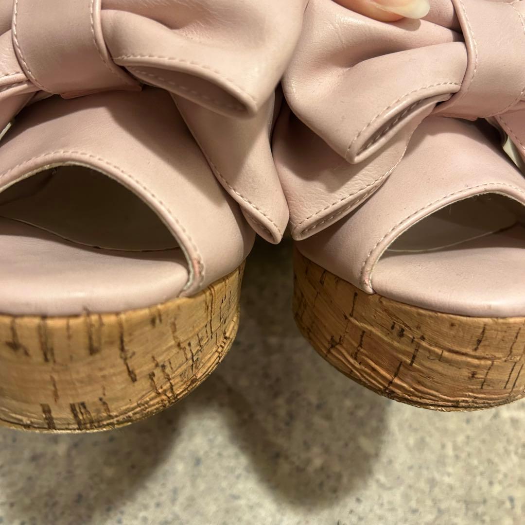 LIZ LISA 2WAYリボンサンダル 厚底 ピンク M