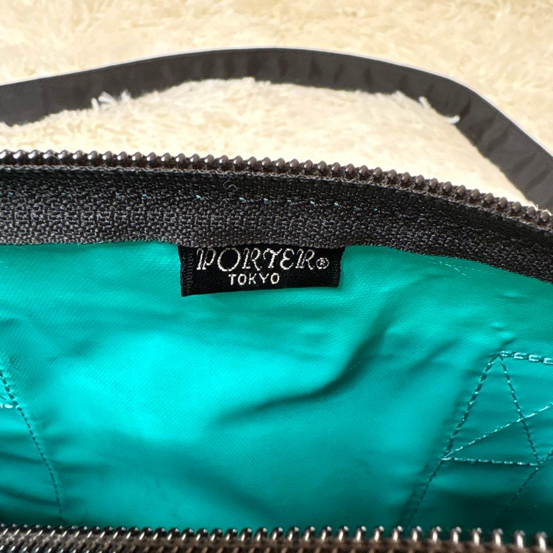 【希少】PORTER ドラム型バッグ ブラック/ターコイズ 美品2way