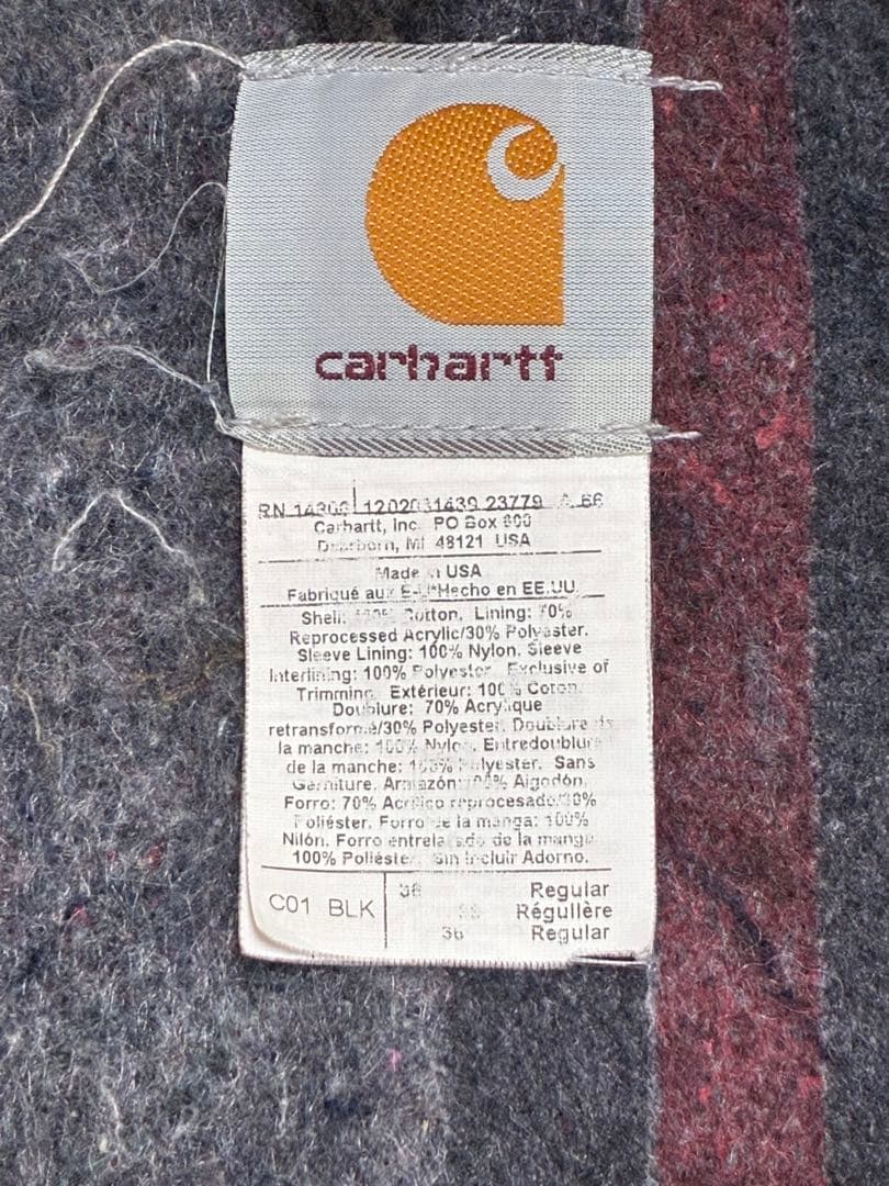 CarharttミシガンチョアコートUSA製ブラック 36 グッドコンディション