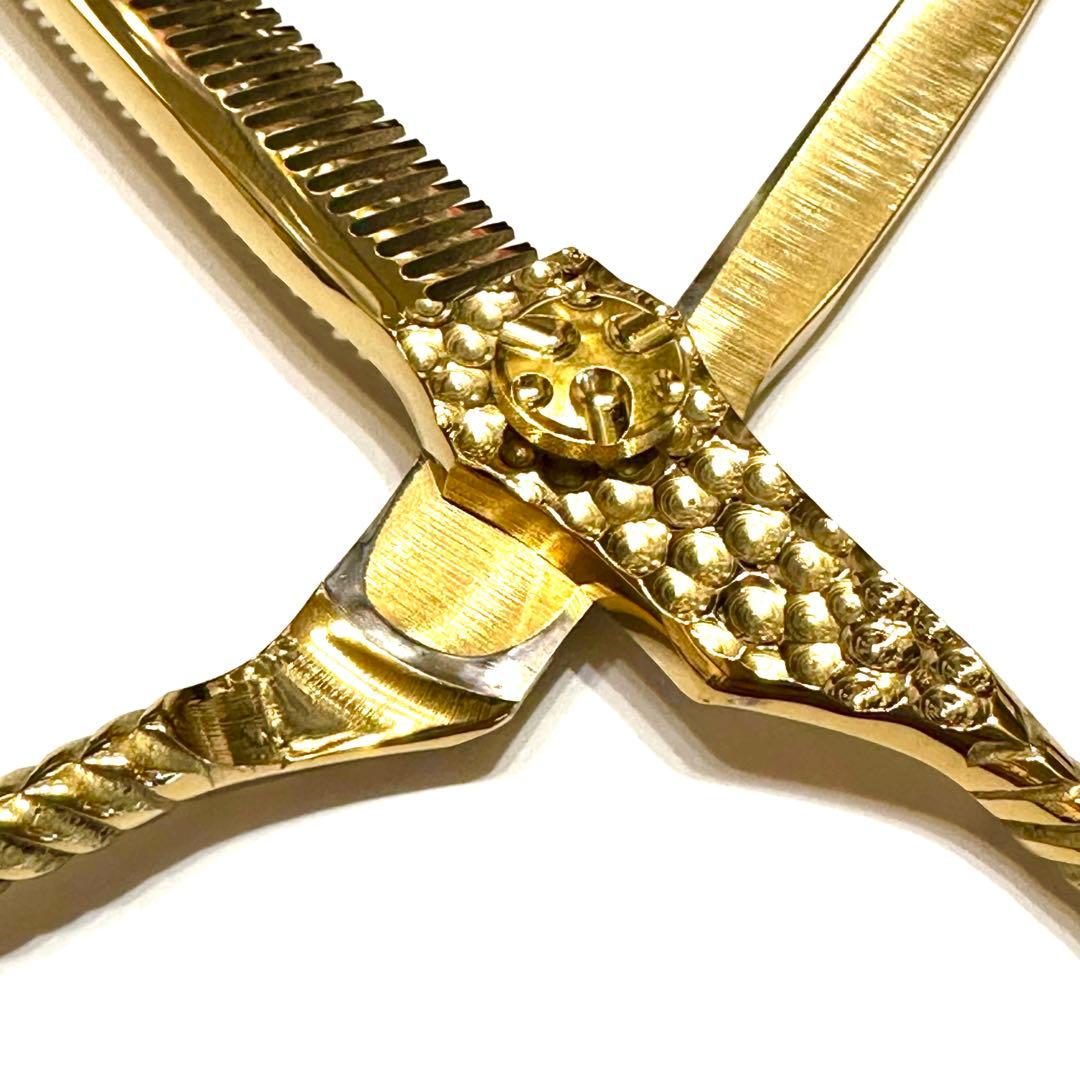 S35 6インチ セニングシザー 槌目加工 理容 美容 鋏 シザー スキバサミ