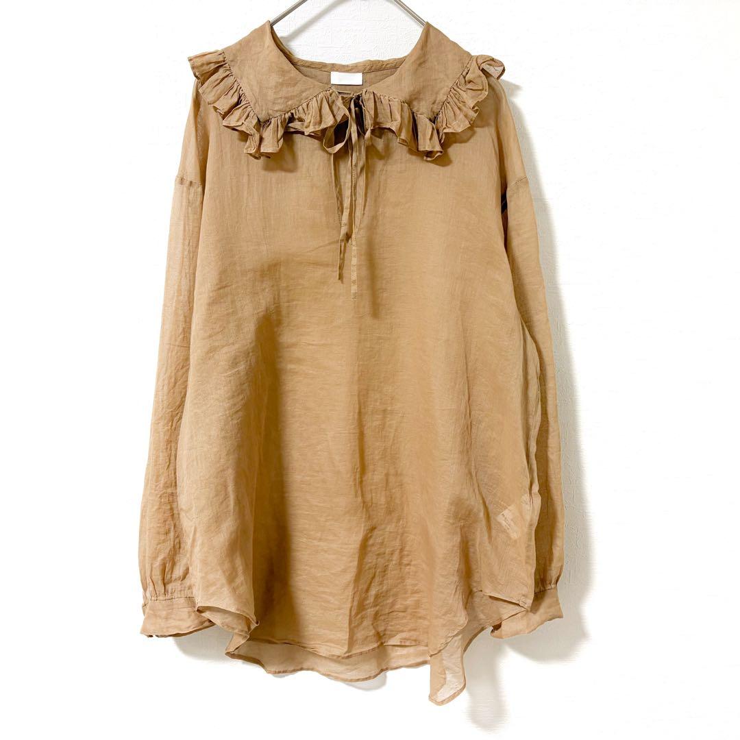 Heriter オーガンジーフリルカラーブラウス エリテ