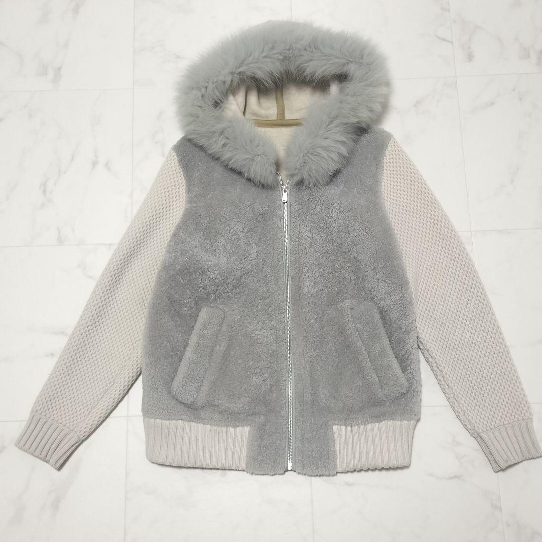 ゆ*☆様 ANAYI　アナイ　ムートン　ボアジャケット　パーカー　異素材　切替え