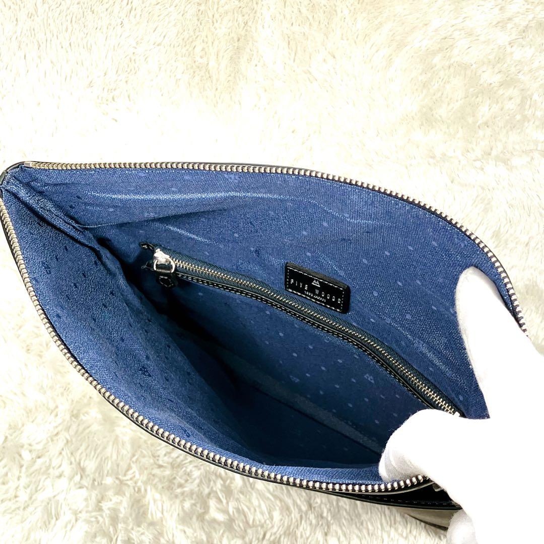 【美品】 ファイブウッズ 2wayクラッチバッグ/ショルダーバッグ プラトウ 黒