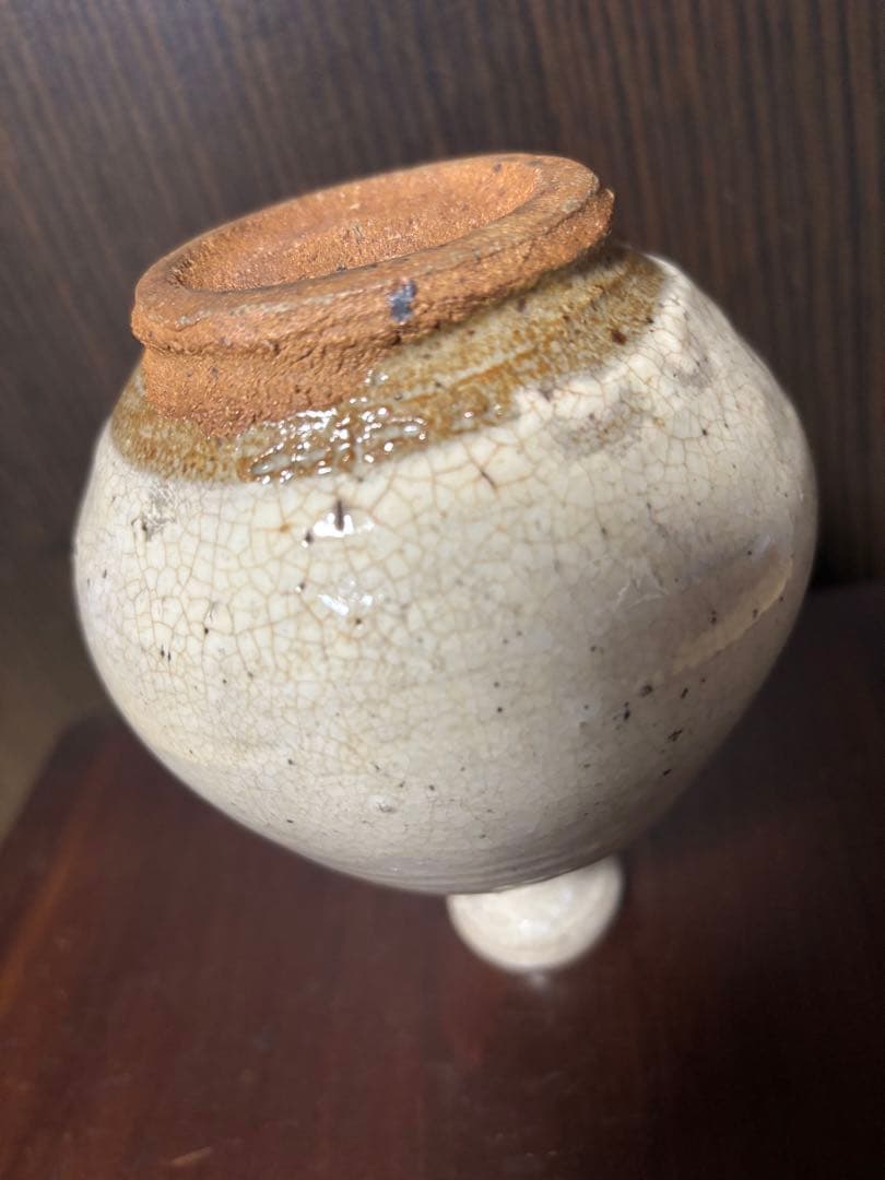 西岡小十　絵粉引　えこひき　徳利