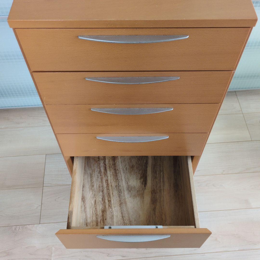 アスティ　木製チェスト 小 6段棚 収納 引き出し 茶色 タンス